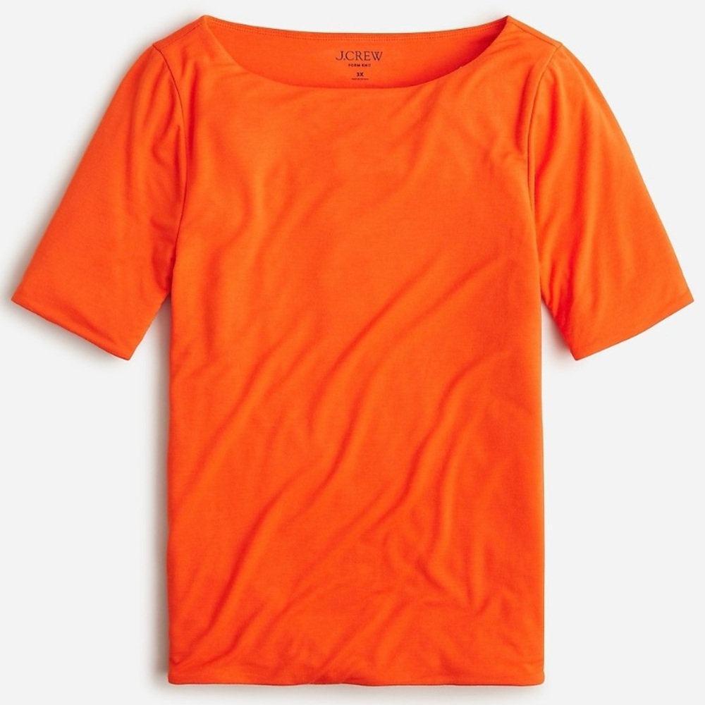 NWT J. Crew Form Knit Orange Lux Tee